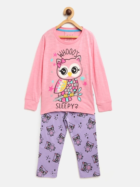 

Lazy Shark Girls Pink & Lavender Printed Night Suit LSTF0198-78