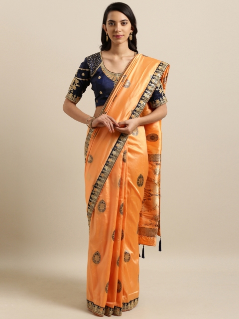 

Kvsfab Yellow Woven Design Silk Blend Saree