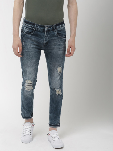 

Harvard Men Blue Skinny Fit Mid-Rise Mildly Distressed Stretchable Cropped Jeans