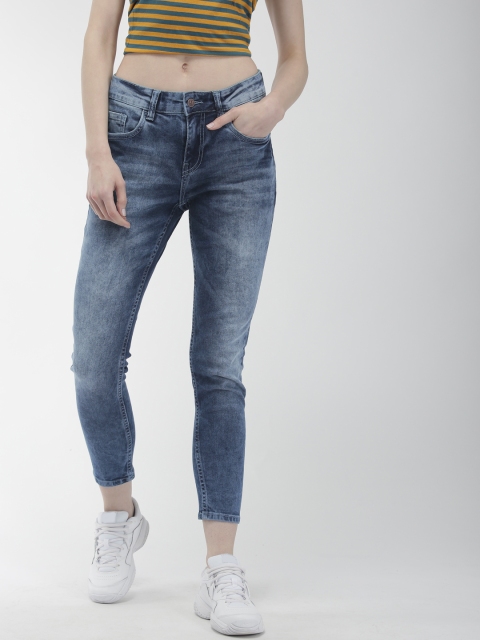 

Harvard Women Blue Skinny Fit Mid-Rise Clean Look Stretchable Cropped Jeans
