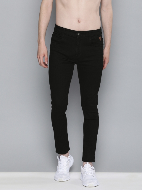 Men Black Skinny Fit Mid-Rise Clean Look Stretchable Jeans