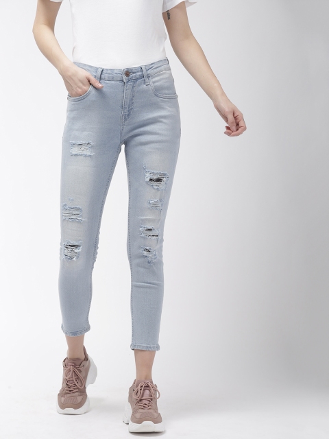 

Harvard Women Blue Skinny Fit Mid-Rise Mildly Distressed Stretchable Jeans