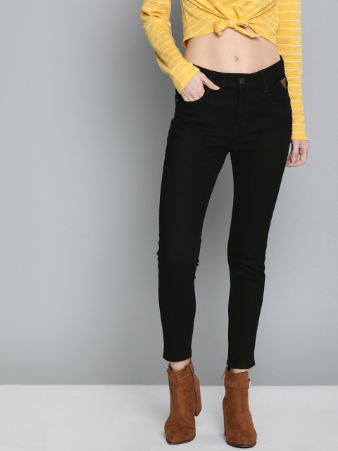 

Harvard Women Black Skinny Fit Mid-Rise Clean Look Stretchable Cropped Jeans