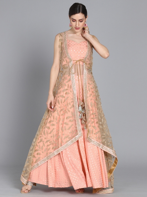 

EthnoVogue Peach-Coloured Made to Measure Lehenga with Blouse