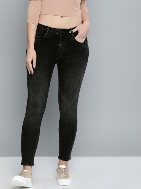 

Harvard Women Black Skinny Fit Mid-Rise Clean Look Stretchable Jeans