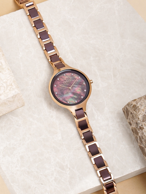 

Obaku Women Brown Embellished Analogue Watch V218LXVNSN