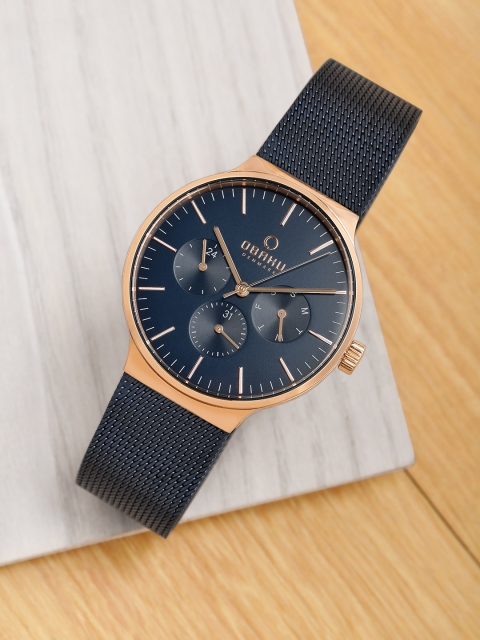 

Obaku Men Blue Analogue Watch V229GMVLML