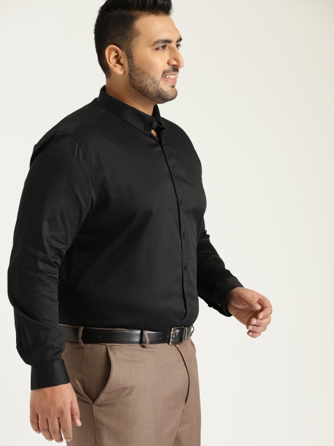 

Sztori Plus Size Men Black Regular Fit Solid Formal Shirt
