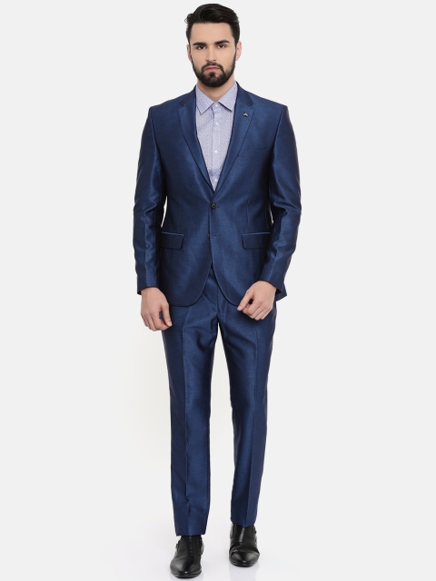 

Parx Men Blue Solid Urban Regular Fit Single-Breasted Formal Suit