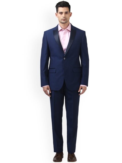 

Parx Men Blue Solid Single-Breasted Formal Suit