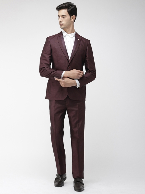 

Raymond Men Burgundy Solid Single-Breasted Contemporary Fit Formal Suit