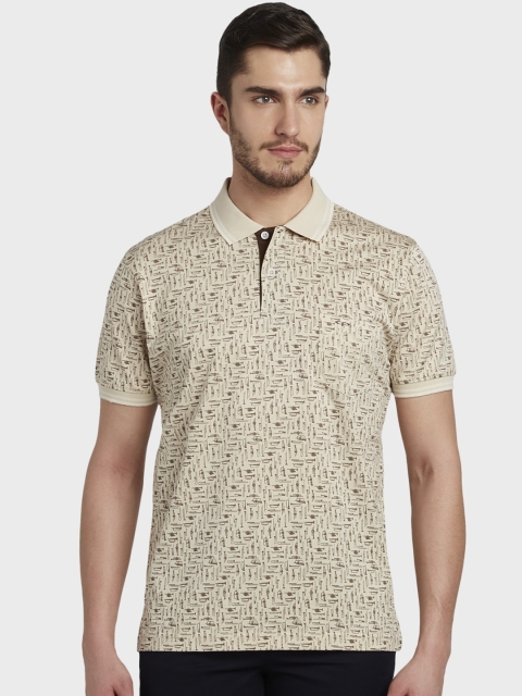 

ColorPlus Men Brown Printed Polo Collar T-shirt