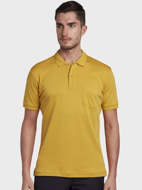 

ColorPlus Men Yellow Solid Polo Collar T-shirt