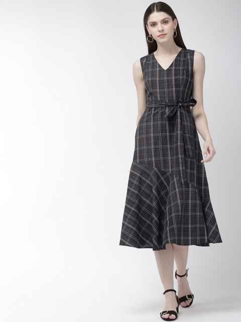 

20Dresses Women Checked Black & White Fit and Flare Dress