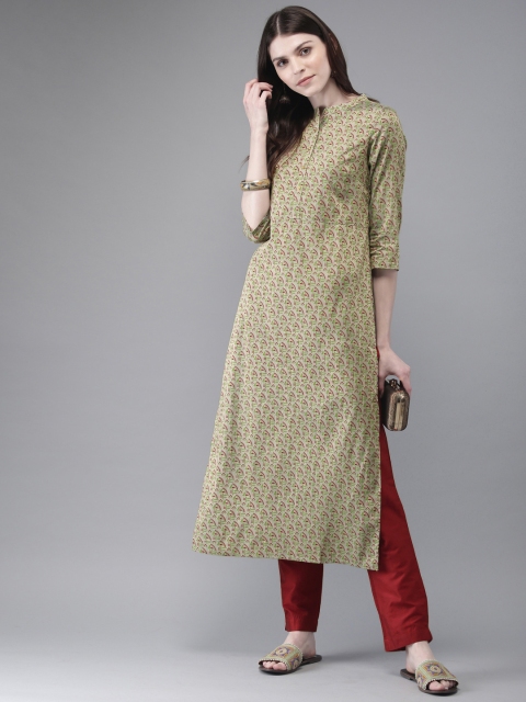 

Anouk Women Grey & Maroon Printed Kurta with Trousers