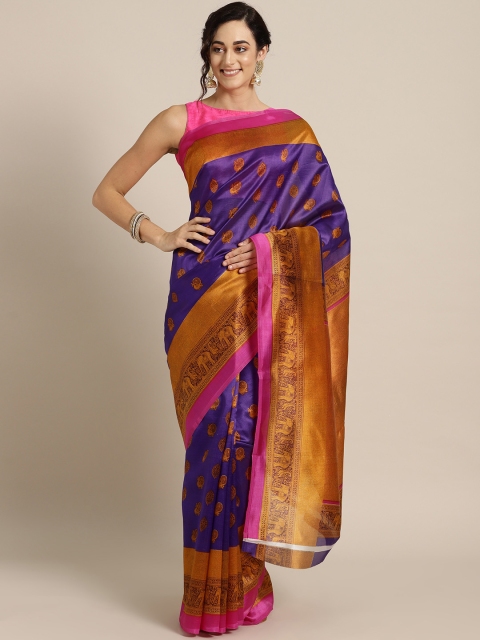 

Ishin Purple & Orange Printed Saree