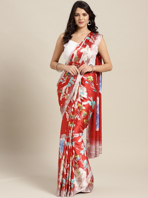 

Rajesh Silk Mills Red & Off-White Printed Saree