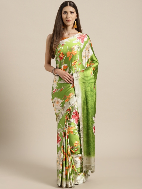 

Rajesh Silk Mills Green Printed Saree