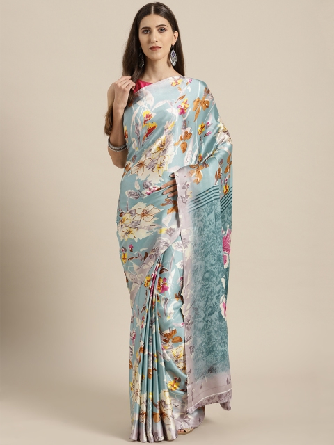 

Rajesh Silk Mills Blue & Pink Printed Saree