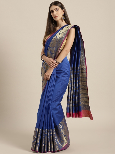 

Rajesh Silk Mills Blue Solid Saree