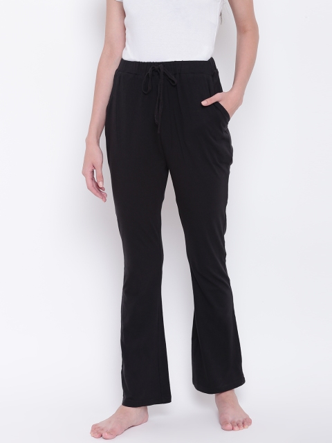 

9teenAGAIN Women Black Solid Lounge Pants 1SS17-2074