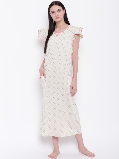 

9teenAGAIN Off-White Printed Nightdress 2MN16-0744-NS1