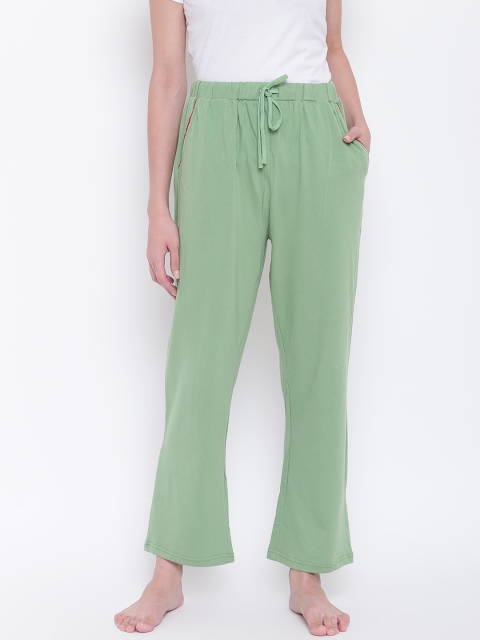 

9teenAGAIN Women Green Solid Lounge Pants 2SS17-2093
