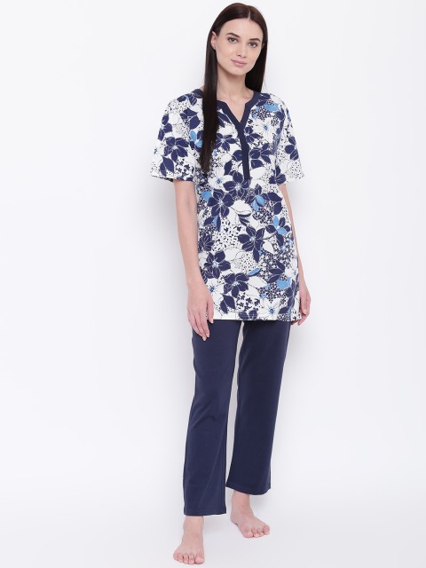 

9teenAGAIN Women Blue & White Printed Night Suit 1SS16-0221-NS1
