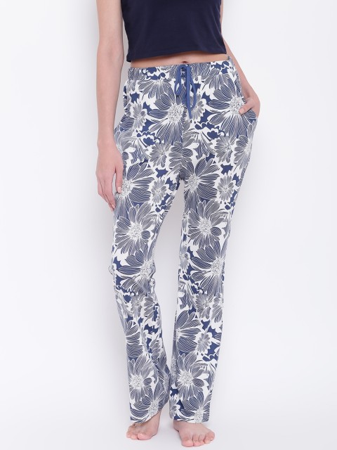 

9teenAGAIN Women Navy Blue & White Floral Print Lounge Pants 1SS17-2077-SP1