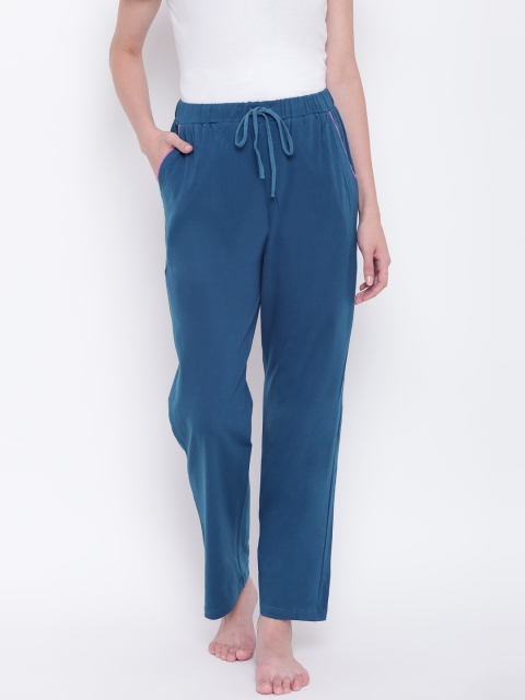 

9teenAGAIN Women Teal Blue Solid Lounge Pants 2SS17-2093-BLUE-SP1