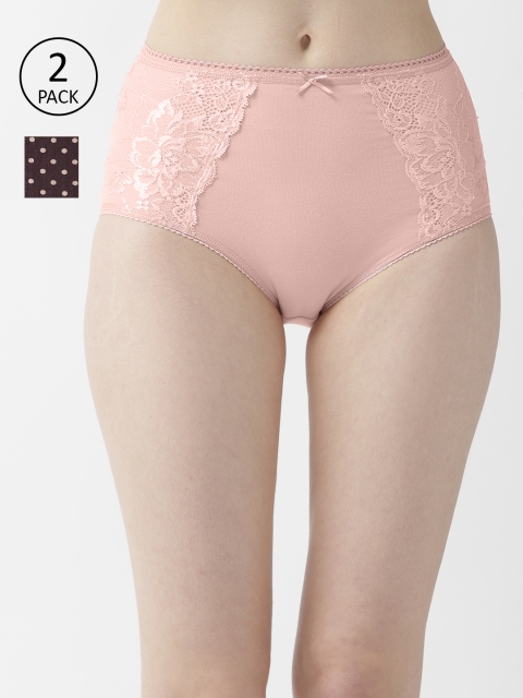 

Marks & Spencer Women Pack of 2 Lace Shaping Briefs T331631, Peach