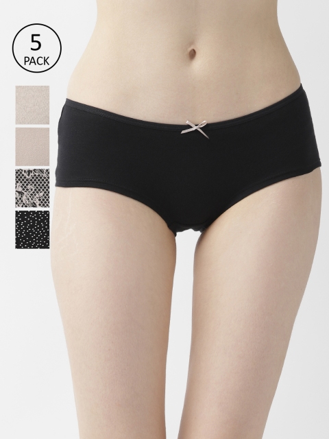 

Marks & Spencer Women Pack of 5 Printed Bikini Briefs T619011X, Black