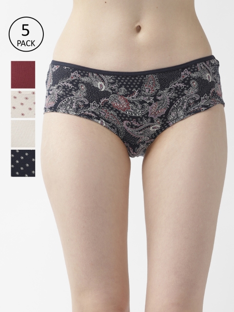 

Marks & Spencer Women Pack of 5 Basic Briefs T619030, Navy blue