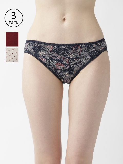 

Marks & Spencer Women Pack of 3 Basic Briefs T614750, Navy blue