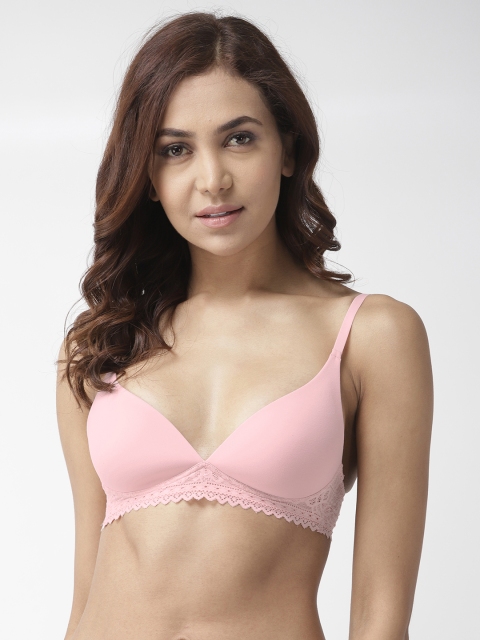 

Marks & Spencer Pink Solid Non-Wired Lightly Padded T-shirt Bra T333090