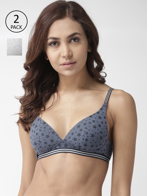 

Marks & Spencer Pack of 2 Plunge Lounge Bras T333202, Blue