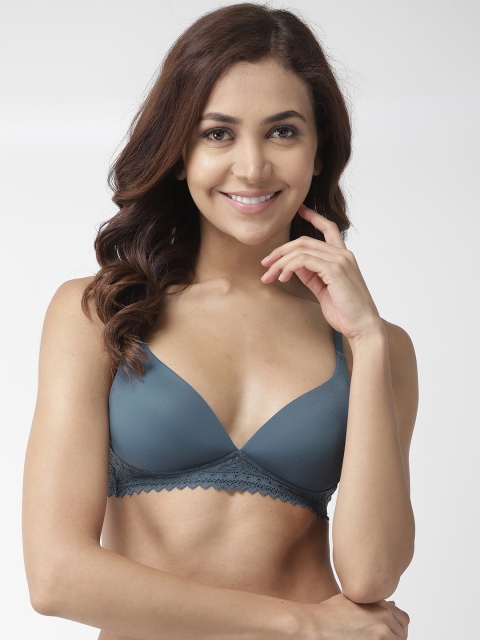 

Marks & Spencer Teal Blue Solid Non-Wired Lightly Padded T-shirt Bra T333090DARK