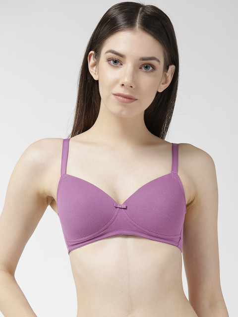 

Marks & Spencer Purple Solid Non-Wired Lightly Padded T-shirt Bra T333201X