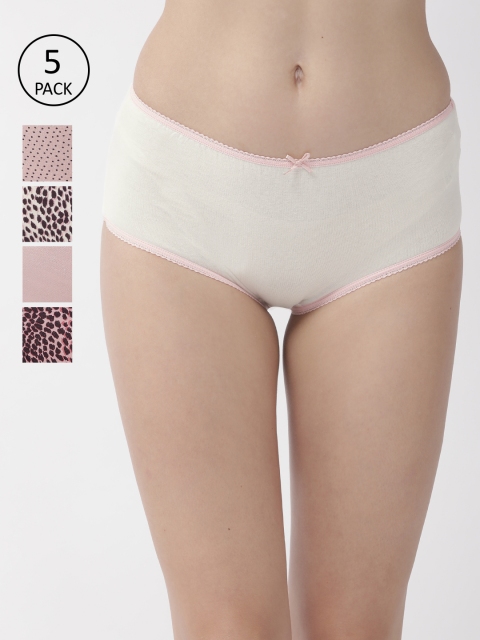 

Marks & Spencer Women Pack of 5 Printed Hipster Briefs T619018X, Pink
