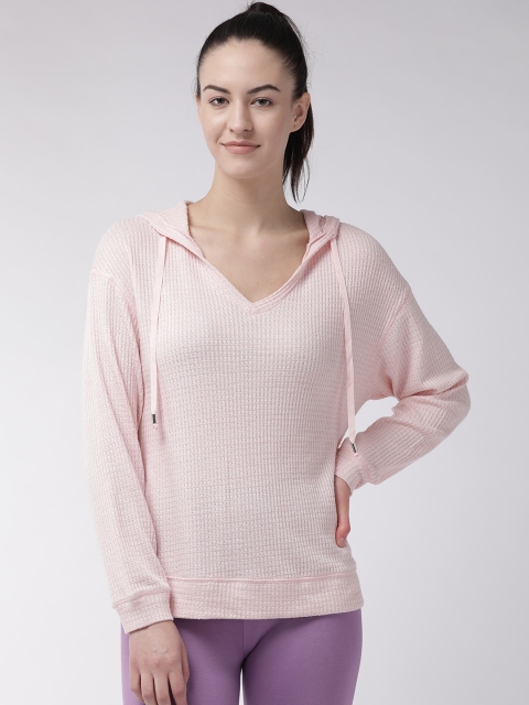 

Marks & Spencer Women Pink Self Design Hooded Lounge Regular Top