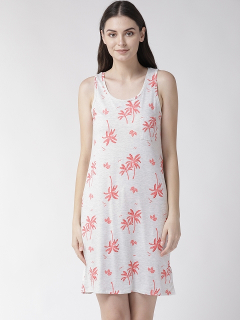 

Marks & Spencer Grey Melange & Pink Printed Nightdress T373873M