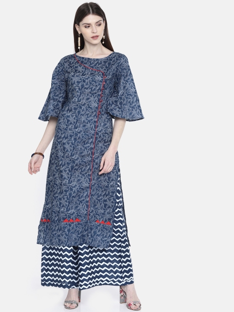 

Anouk Women Blue & White Printed Kurta with Palazzos