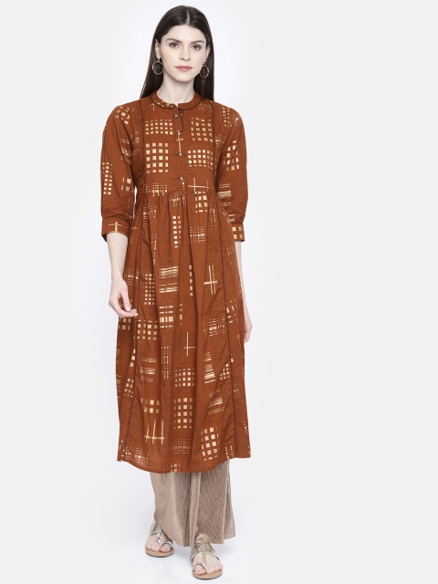 

Anouk Women Rust Printed A-Line Kurta