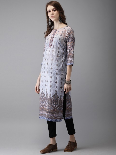 

Anouk Women Multicoloured Printed Straight Kurta, Multi