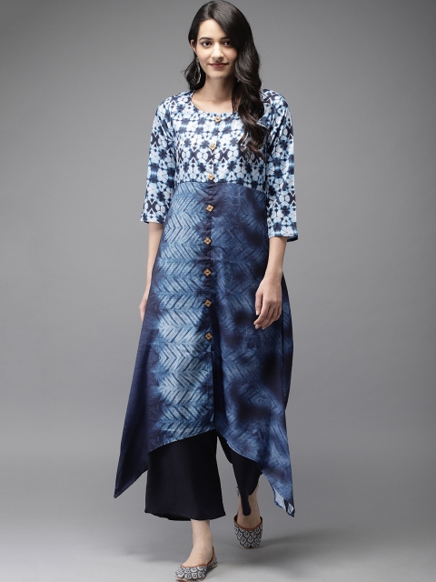 

Anouk Women Navy Blue Printed Kurta with Palazzos