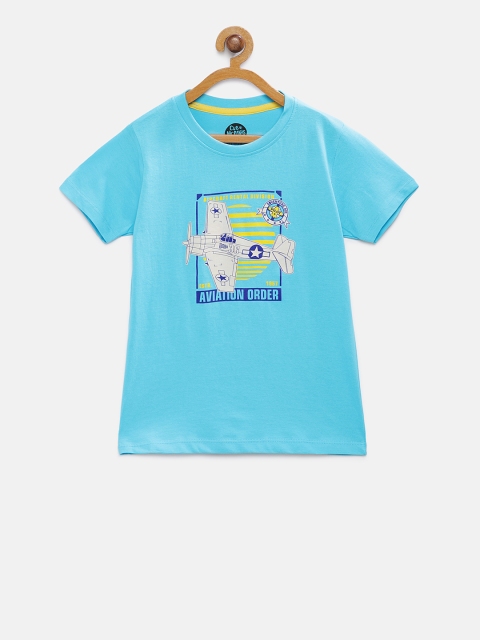 

Cub McPaws Boys Blue Printed Round Neck T-shirt