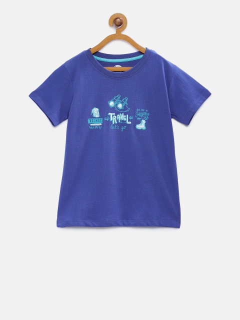 

Cub McPaws Boys Blue Printed Round Neck T-shirt