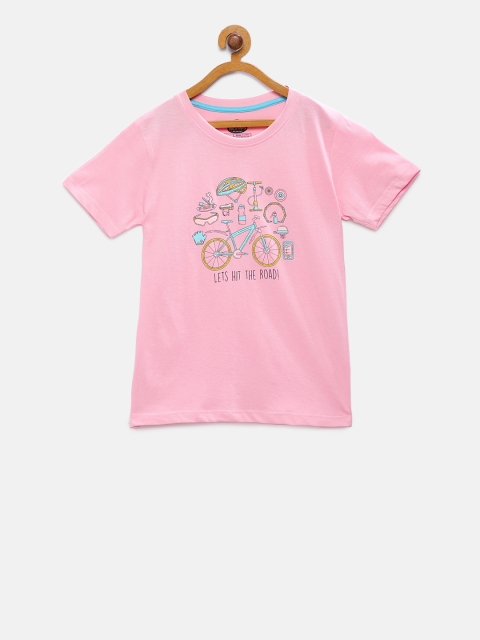 

Cub McPaws Boys Pink Printed Round Neck T-shirt