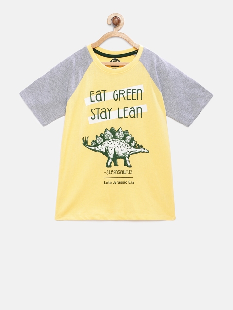 

Cub McPaws Boys Yellow Printed Round Neck T-shirt