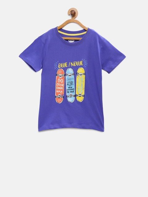 

Cub McPaws Boys Purple Printed Round Neck T-shirt